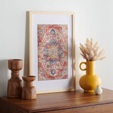 Safavieh Lonqu 23" Red/Navy Framed Textile Wall Art WLA1003A