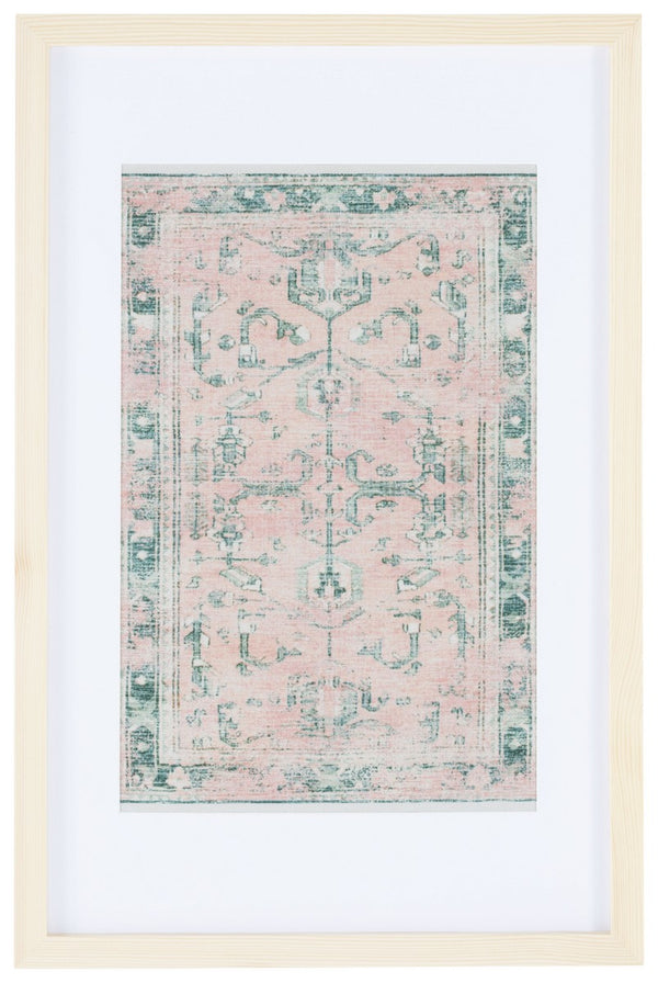 Safavieh Historia 23" Green/Pink Framed Textile Wall Art WLA1005A