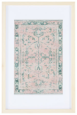 Safavieh Historia 23" Green/Pink Framed Textile Wall Art WLA1005A