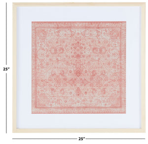 Safavieh Alsephina 25" Pink Framed Textile Wall Art WLA1006A