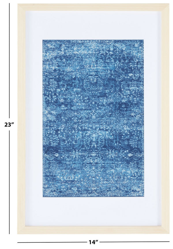 Safavieh Demitri 23" Blue Framed Textile Wall Art WLA1007A