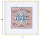 Safavieh Harjo 18" Terracotta/Blue Framed Textile Wall Art WLA1009A