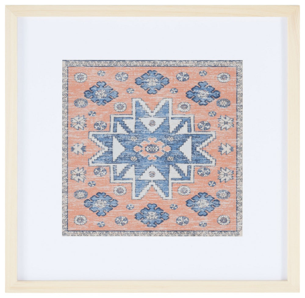Safavieh Harjo 18" Terracotta/Blue Framed Textile Wall Art WLA1009A
