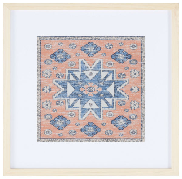 Safavieh Harjo 18" Terracotta/Blue Framed Textile Wall Art WLA1009A
