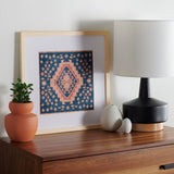 Safavieh Hattori 18" Navy/Orange Framed Textile Wall Art WLA1010A