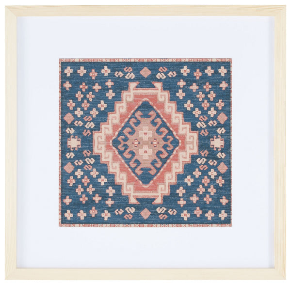 Safavieh Hattori 18" Navy/Orange Framed Textile Wall Art WLA1010A