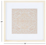 Safavieh Stenquist 18" Gold//Beige Framed Textile Wall Art WLA1011A