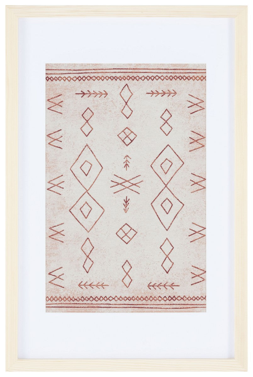 Safavieh Rika 23" Rust/Beige Framed Textile Wall Art WLA1012A