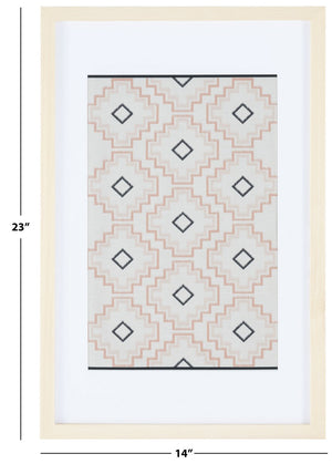 Safavieh Mejia 23" Ivory/Dark Beige Framed Textile Wall Art WLA1014A