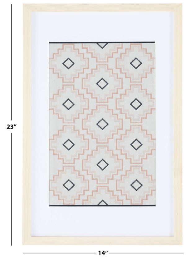 Safavieh Mejia 23" Ivory/Dark Beige Framed Textile Wall Art WLA1014A