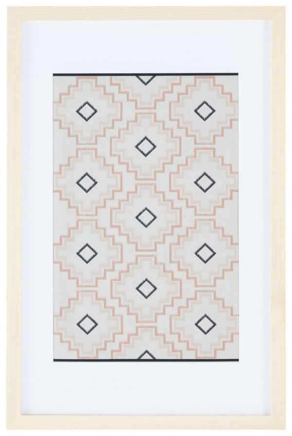 Safavieh Mejia 23" Ivory/Dark Beige Framed Textile Wall Art WLA1014A