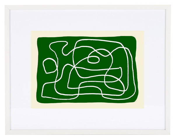 Safavieh Roadmap, 20 X 16 Inch, Ivory/Green, Framed Wall Art Ivory / Green Paper / Polystyrene Frame / Perpex Glass WLA2032A