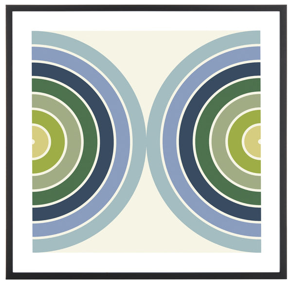 Safavieh Put Your Records On, 24 X 24 Inch, Blue/Spring Green, Framed Wall Art Blue / Spring Green Paper / Polystyrene Frame / Perpex Glass WLA2044A