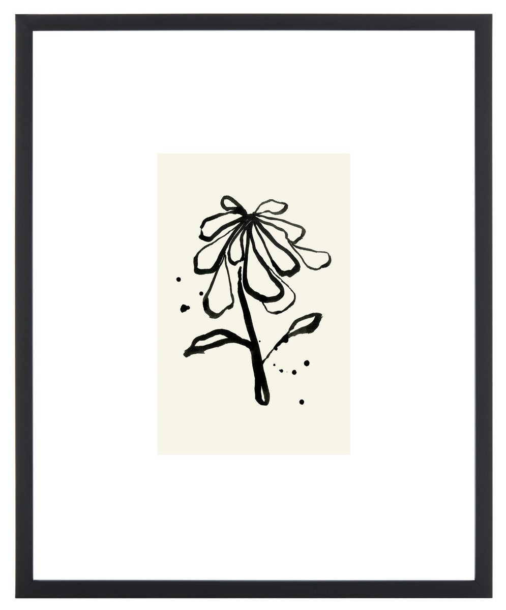 Safavieh Wild & Free, 16 X 20 Inch, Ivory/Black, Framed Wall Art Ivory / Black Paper / Polystyrene Frame / Perpex Glass WLA2057A