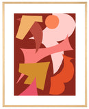 Safavieh Tango Lessons, 24 X 30 Inch, Salmon/Deep Red, Framed Wall Art Salmon / Deep Red Paper / Polystyrene Frame / Perpex Glass WLA2063A