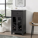 Walker Edison Wiley Traditional/Transitional 20" One-Drawer One-Door Bar Cabinet WLED3DGR