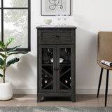 Walker Edison Wiley Traditional/Transitional 20" One-Drawer One-Door Bar Cabinet WLED3DGR