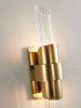 Bethel Gold Wall Sconce in Stainless Steel & Glass