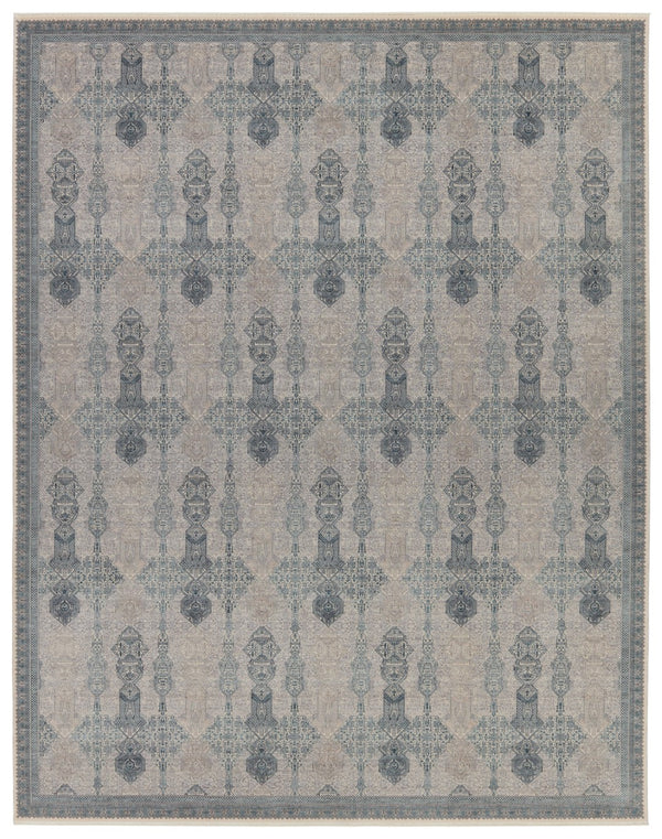 Jaipur Living Winsome Beaumont WNO07 Power Loomed 80% Polyester 20% Acrylic Trellis Area Rug Blue 80% Polyester 20% Acrylic RUG155039