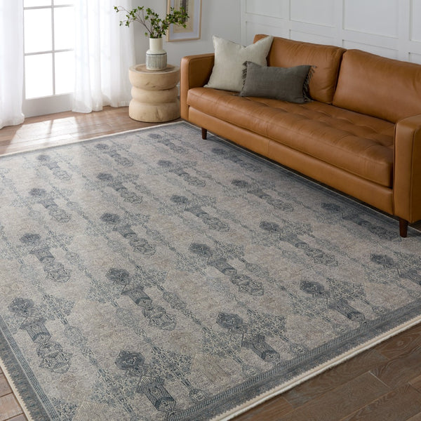 Jaipur Living Winsome Beaumont WNO07 Power Loomed 80% Polyester 20% Acrylic Trellis Area Rug Blue 80% Polyester 20% Acrylic RUG155039