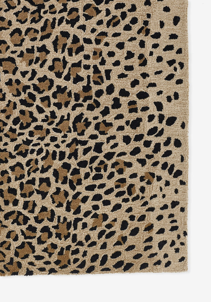 Safari Gold and Black Leopard Animal Print 10' x 14' Non-Skid Area Rug