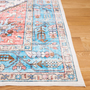 Safavieh Washable Printed Rug 322 Washable Power Loomed Rug Turquoise / Red WPR322K-5