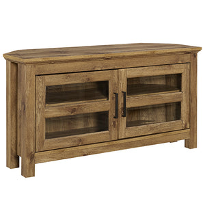 44" Transitional Modern Farmhouse Corner TV Stand Barnwood