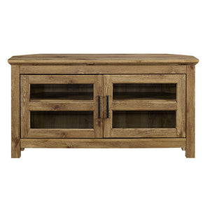 44" Transitional Modern Farmhouse Corner TV Stand Barnwood