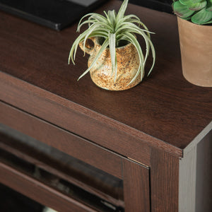 44" Transitional Modern Farmhouse Corner TV Stand Espresso