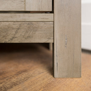 44" Transitional Modern Farmhouse Corner TV Stand Grey Wash