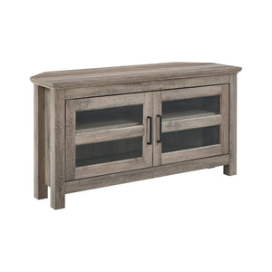 WQ44CCRGW - 44" Transitional Modern Farmhouse Corner TV Stand Barnwood