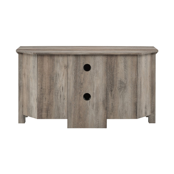 WQ44CCRGW - 44" Transitional Modern Farmhouse Corner TV Stand Barnwood