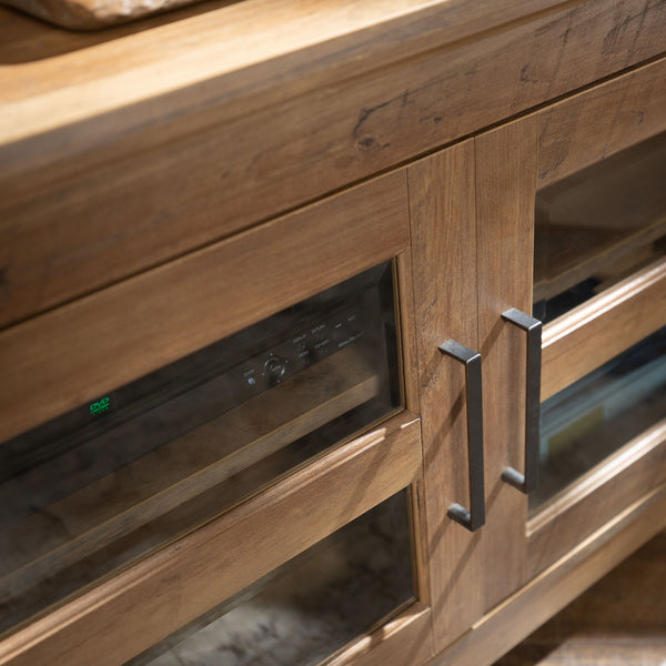 44" Transitional Modern Farmhouse Corner TV Stand Rustic Oak