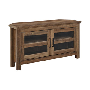 44" Transitional Modern Farmhouse Corner TV Stand Rustic Oak