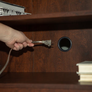 44" Transitional Modern Farmhouse Corner TV Stand Brown