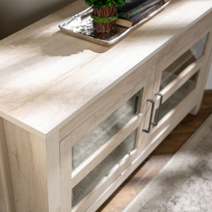 44" Transitional Modern Farmhouse Corner TV Stand White Oak