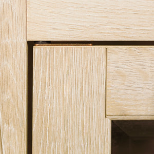 44" Transitional Modern Farmhouse Corner TV Stand White Oak