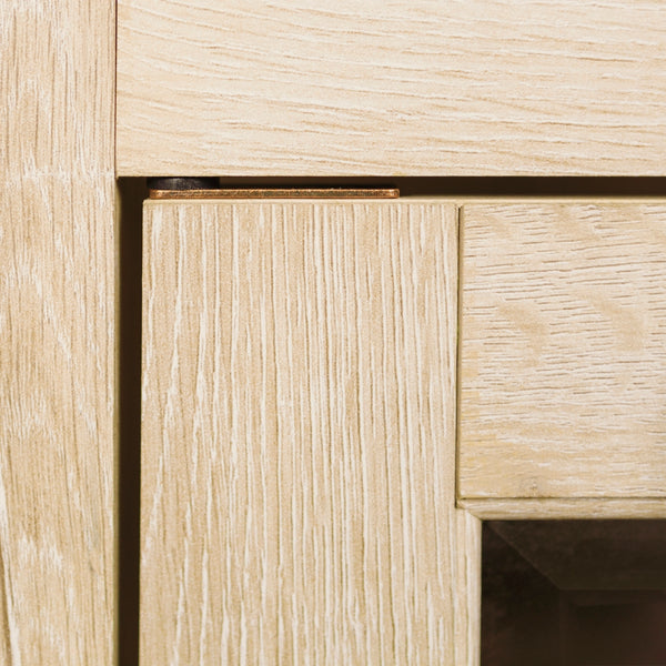 44" Transitional Modern Farmhouse Corner TV Stand White Oak