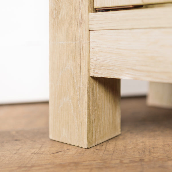 44" Transitional Modern Farmhouse Corner TV Stand White Oak