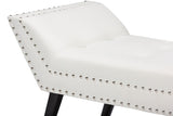 Baxton Studio Tamblin Modern and Contemporary White Faux Leather Upholstered Large Ottoman Seating Bench