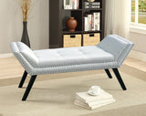 Baxton Studio Tamblin Modern and Contemporary White Faux Leather Upholstered Large Ottoman Seating Bench