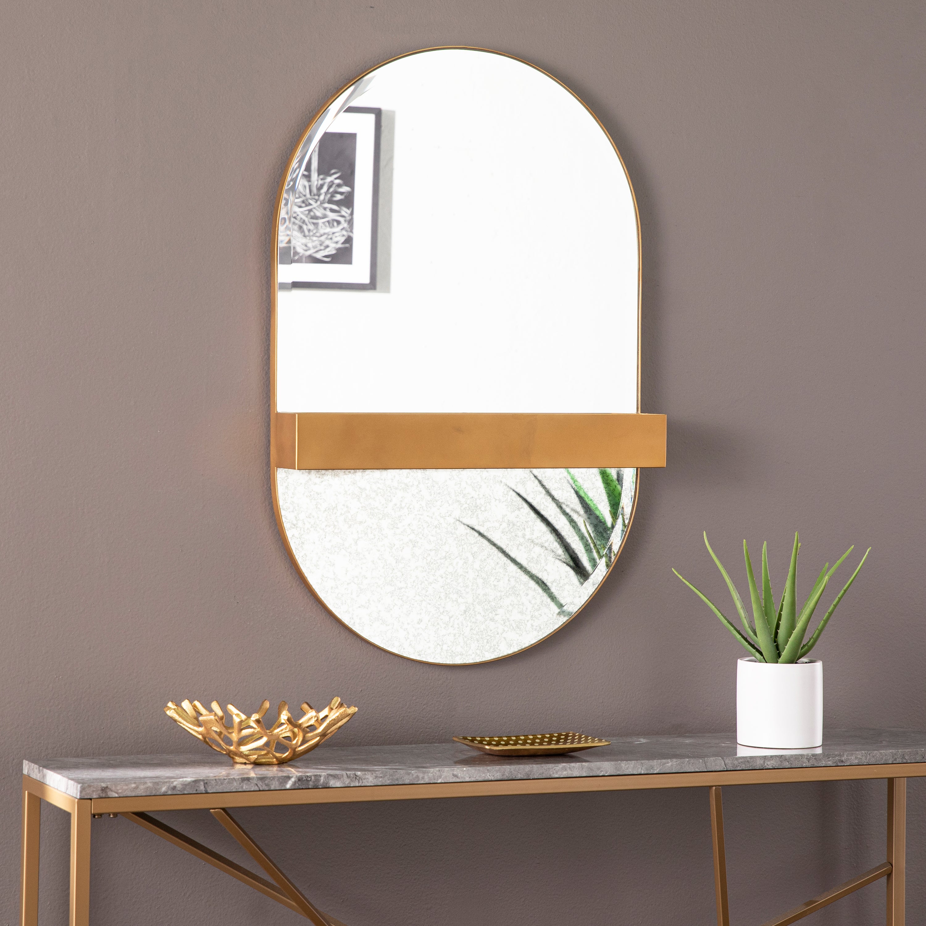 SEI Furniture Melston Oval Mirror - Thumbnail 2