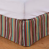 HiEnd Accents Tammy Multicolor Stripe Bed Skirt WS1919BS-KG-OC Gold, Navy, Red 100% Polyester 78x80x18