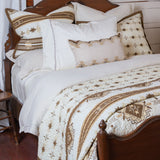 HiEnd Accents Dakota Reversible Quilt Set QW2037-FQ-OC Tan Face and Back: 100% cotton; Fill: 100% polyester 92x96