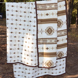HiEnd Accents Dakota Reversible Quilt Set QW2037-TW-OC Tan Face and Back: 100% cotton; Fill: 100% polyester 68x88