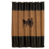 Embroidered 3-Horse Shower Curtain