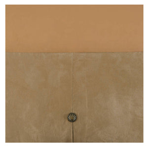 HiEnd Accents Caldwell Comforter Set WS4002-TW-OC Brown Comforter: Face: 100% Polyester. Back: 100% Cotton; BedSkirt: Skirt: 100% Polyester. Decking: 100% Polyester; Standard Sham: 100% Polyester(1pc); Dec Pillow: Shell: 100% Polyester. Filling: 100% Polyster 68x88x3