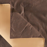 HiEnd Accents Caldwell Comforter Set WS4002-TW-OC Brown Comforter: Face: 100% Polyester. Back: 100% Cotton; BedSkirt: Skirt: 100% Polyester. Decking: 100% Polyester; Standard Sham: 100% Polyester(1pc); Dec Pillow: Shell: 100% Polyester. Filling: 100% Polyster 68x88x3