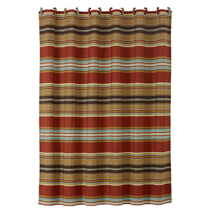HiEnd Accents Calhoun Striped Shower Curtain WS4060SC Red, Brown 100% polyester 72x72x0.3