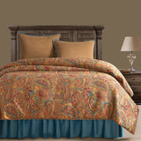 HiEnd Accents San Angelo Comforter Set WS4287-FL-TL Teal Face: 100% polyester; Back: 100% cotton; Bed Skirt: 100% polyester; Pillow Sham: 100% polyester 90x90x3